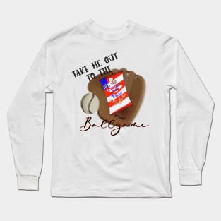 Take me out to the Ballgame, Peanuts and Crackerjacks Baseball Glove, Baseball Design Long Sleeve T-Shirt